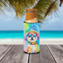 Load image into Gallery viewer, Bichon Frise Hippie Dawg Slim Can Huggers – Fun, Functional Drink Coolers for Every Occasion