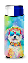 Load image into Gallery viewer, Bichon Frise Hippie Dawg Slim Can Huggers – Fun, Functional Drink Coolers for Every Occasion