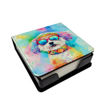 Load image into Gallery viewer, Bichon Frise Hippie Dawg PU Leather Note Paper Holder