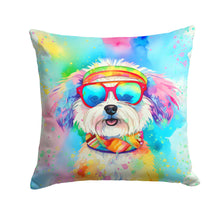 Load image into Gallery viewer, Bichon Frise Hippie Dawg Throw Pillow - 14x14 Decorative Pillow – Art for Your Home &amp; Patio
