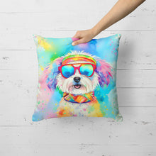 Load image into Gallery viewer, Bichon Frise Hippie Dawg Fabric Decorative Pillow