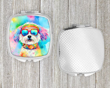 Load image into Gallery viewer, Bichon Frise Hippie Dawg Compact Mirror – Stylish Purse Mirror with Artistic Covers