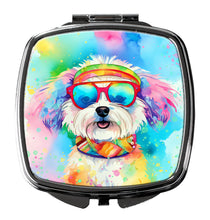 Load image into Gallery viewer, Bichon Frise Hippie Dawg Compact Mirror – Stylish Purse Mirror with Artistic Covers