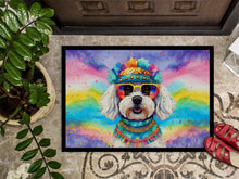 Load image into Gallery viewer, Bichon Frise Hippie Dawg Doormat - 24x36 Decorative Floor Mat – Indoor/Outdoor Rug with Artistic Flair