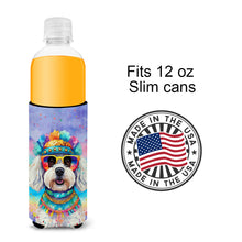 Load image into Gallery viewer, Bichon Frise Hippie Dawg Slim Can Huggers – Fun, Functional Drink Coolers for Every Occasion