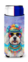 Load image into Gallery viewer, Bichon Frise Hippie Dawg Slim Can Huggers – Fun, Functional Drink Coolers for Every Occasion
