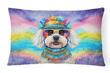 Load image into Gallery viewer, Bichon Frise Hippie Dawg Fabric Decorative Pillow