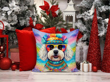 Load image into Gallery viewer, Bichon Frise Hippie Dawg Throw Pillow - 14x14 Decorative Pillow – Art for Your Home &amp; Patio