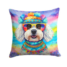 Load image into Gallery viewer, Bichon Frise Hippie Dawg Throw Pillow - 14x14 Decorative Pillow – Art for Your Home &amp; Patio