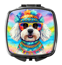 Load image into Gallery viewer, Bichon Frise Hippie Dawg Compact Mirror – Stylish Purse Mirror with Artistic Covers
