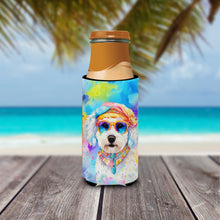 Load image into Gallery viewer, Bichon Frise Hippie Dawg Slim Can Huggers – Fun, Functional Drink Coolers for Every Occasion