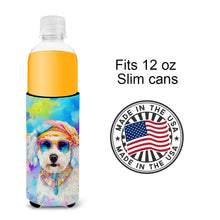 Load image into Gallery viewer, Bichon Frise Hippie Dawg Slim Can Huggers – Fun, Functional Drink Coolers for Every Occasion
