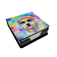 Load image into Gallery viewer, Bichon Frise Hippie Dawg PU Leather Note Paper Holder