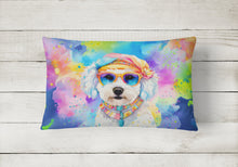 Load image into Gallery viewer, Bichon Frise Hippie Dawg Fabric Decorative Pillow