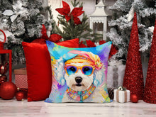 Load image into Gallery viewer, Bichon Frise Hippie Dawg Throw Pillow - 14x14 Decorative Pillow – Art for Your Home &amp; Patio