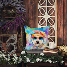 Load image into Gallery viewer, Bichon Frise Hippie Dawg Throw Pillow - 14x14 Decorative Pillow – Art for Your Home &amp; Patio