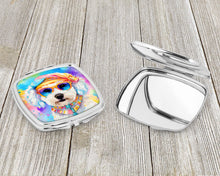 Load image into Gallery viewer, Bichon Frise Hippie Dawg Compact Mirror – Stylish Purse Mirror with Artistic Covers