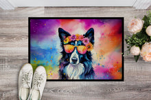 Load image into Gallery viewer, Border Collie Hippie Dawg Doormat - 24x36 Decorative Floor Mat – Indoor/Outdoor Rug with Artistic Flair