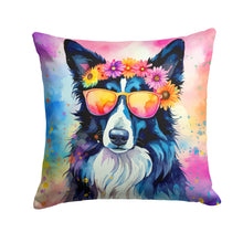 Load image into Gallery viewer, Border Collie Hippie Dawg Fabric Decorative Pillow