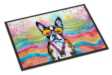 Load image into Gallery viewer, Boston Terrier Hippie Dawg Doormat - 24x36 Decorative Floor Mat – Indoor/Outdoor Rug with Artistic Flair