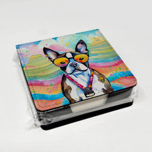 Load image into Gallery viewer, Boston Terrier Hippie Dawg PU Leather Note Paper Holder