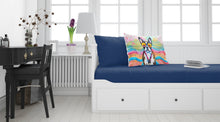 Load image into Gallery viewer, Boston Terrier Hippie Dawg Standard Pillowcase – Artistic Decorative Front, White Back