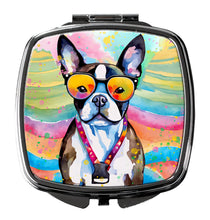Load image into Gallery viewer, Boston Terrier Hippie Dawg Compact Mirror – Stylish Purse Mirror with Artistic Covers