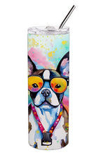 Load image into Gallery viewer, Boston Terrier Hippie Dawg Stainless Steel Skinny Tumbler