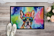 Load image into Gallery viewer, Boston Terrier Hippie Dawg Doormat - 18X27 Indoor / Outdoor Rug | Made in USA