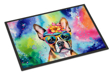 Load image into Gallery viewer, Boston Terrier Hippie Dawg Doormat - 18X27 Indoor / Outdoor Rug | Made in USA