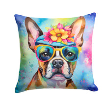 Load image into Gallery viewer, Boston Terrier Hippie Dawg Throw Pillow - 14x14 Decorative Pillow – Art for Your Home &amp; Patio