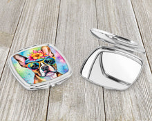 Load image into Gallery viewer, Boston Terrier Hippie Dawg Compact Mirror – Stylish Purse Mirror with Artistic Covers