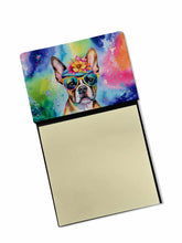 Load image into Gallery viewer, Boston Terrier Hippie Dawg Sticky Note Holder- Refiilable Desk Accessory Note Pad