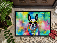 Load image into Gallery viewer, Boston Terrier Hippie Dawg Doormat - 24x36 Decorative Floor Mat – Indoor/Outdoor Rug with Artistic Flair
