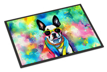 Load image into Gallery viewer, Boston Terrier Hippie Dawg Doormat - 24x36 Decorative Floor Mat – Indoor/Outdoor Rug with Artistic Flair
