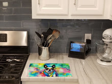 Load image into Gallery viewer, Boston Terrier Hippie Dawg Glass Cutting Boards – Durable, Decorative Kitchen Art Large