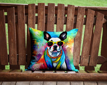 Load image into Gallery viewer, Boston Terrier Hippie Dawg Throw Pillow - 14x14 Decorative Pillow – Art for Your Home &amp; Patio
