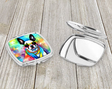 Load image into Gallery viewer, Boston Terrier Hippie Dawg Compact Mirror – Stylish Purse Mirror with Artistic Covers