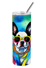 Load image into Gallery viewer, Boston Terrier Hippie Dawg Stainless Steel Skinny Tumbler