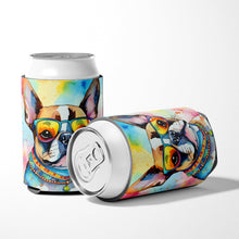 Load image into Gallery viewer, Boston Terrier Hippie Dawg Can or Bottle Hugger