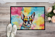 Load image into Gallery viewer, Boston Terrier Hippie Dawg Doormat - 24x36 Decorative Floor Mat – Indoor/Outdoor Rug with Artistic Flair