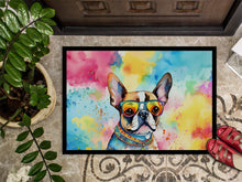 Load image into Gallery viewer, Boston Terrier Hippie Dawg Doormat - 24x36 Decorative Floor Mat – Indoor/Outdoor Rug with Artistic Flair