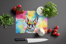 Load image into Gallery viewer, Boston Terrier Hippie Dawg Glass Cutting Boards – Durable, Decorative Kitchen Art Large