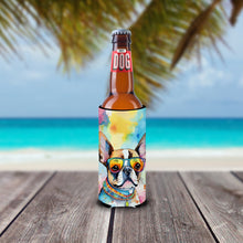 Load image into Gallery viewer, Boston Terrier Hippie Dawg Slim Can Huggers – Fun, Functional Drink Coolers for Every Occasion