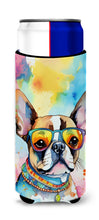 Load image into Gallery viewer, Boston Terrier Hippie Dawg Slim Can Huggers – Fun, Functional Drink Coolers for Every Occasion