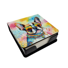 Load image into Gallery viewer, Boston Terrier Hippie Dawg PU Leather Note Paper Holder