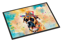 Load image into Gallery viewer, Boxer Hippie Dawg Doormat - 24x36 Decorative Floor Mat – Indoor/Outdoor Rug with Artistic Flair