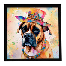 Load image into Gallery viewer, Boxer Hippie Dawg Framed Metal Print