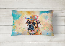 Load image into Gallery viewer, Boxer Hippie Dawg Fabric Decorative Pillow