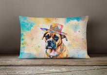 Load image into Gallery viewer, Boxer Hippie Dawg Fabric Decorative Pillow